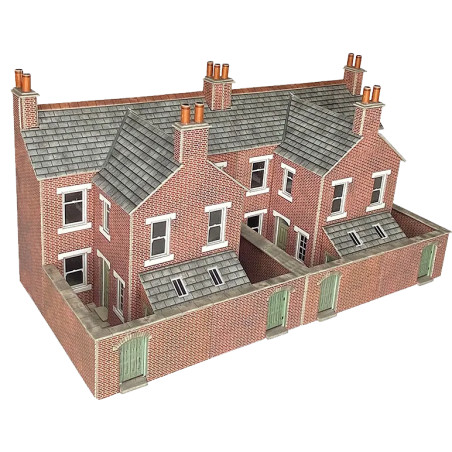 Metcalfe PO304 - 00/HO Scale Low Relief Terraced House Backs – Brick
