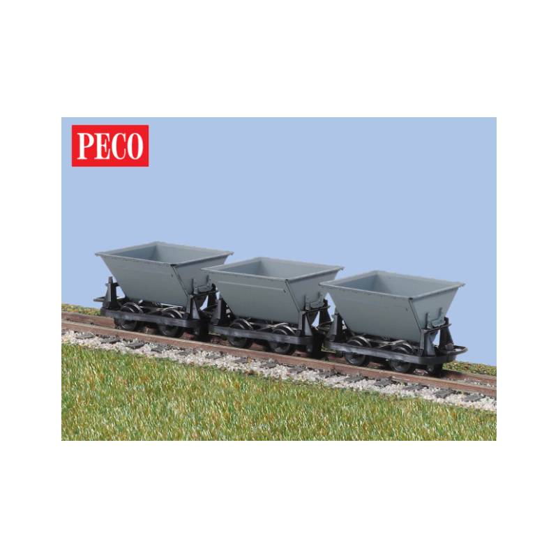 Peco GR-331 - OO-9 V-Skip Hudson Ruggas, Grey