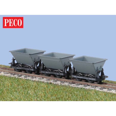 Peco GR-331 - OO-9 V-Skip Hudson Ruggas, Grey
