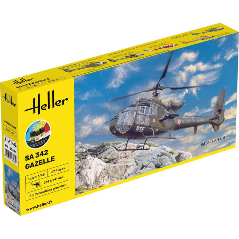 Heller 56486 - STARTER KIT SA 342 Gazelle in 1:48