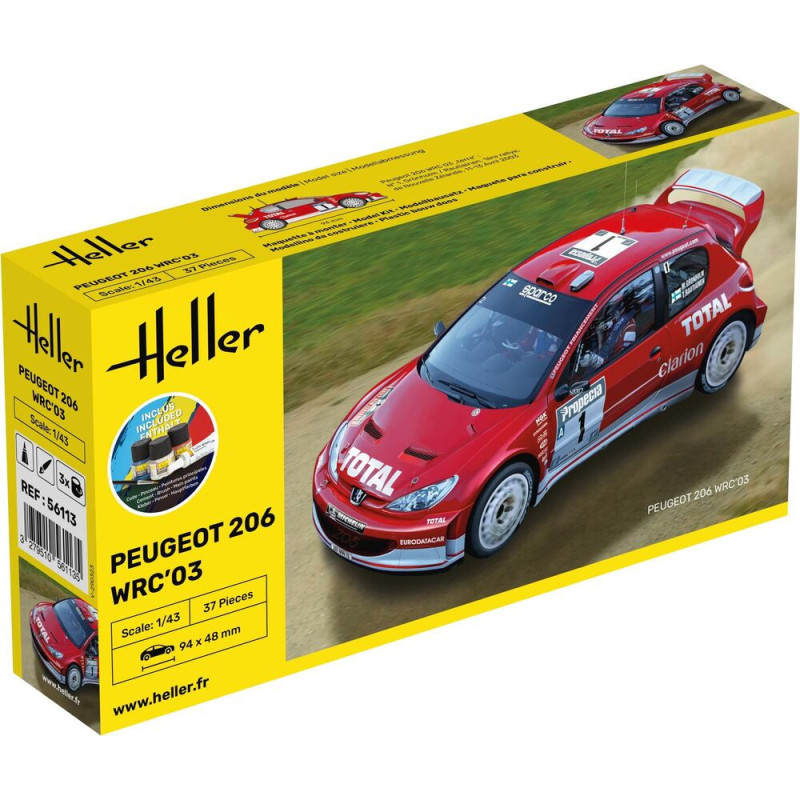 Heller 56113- STARTER KIT Peugeot 206 WRC'03