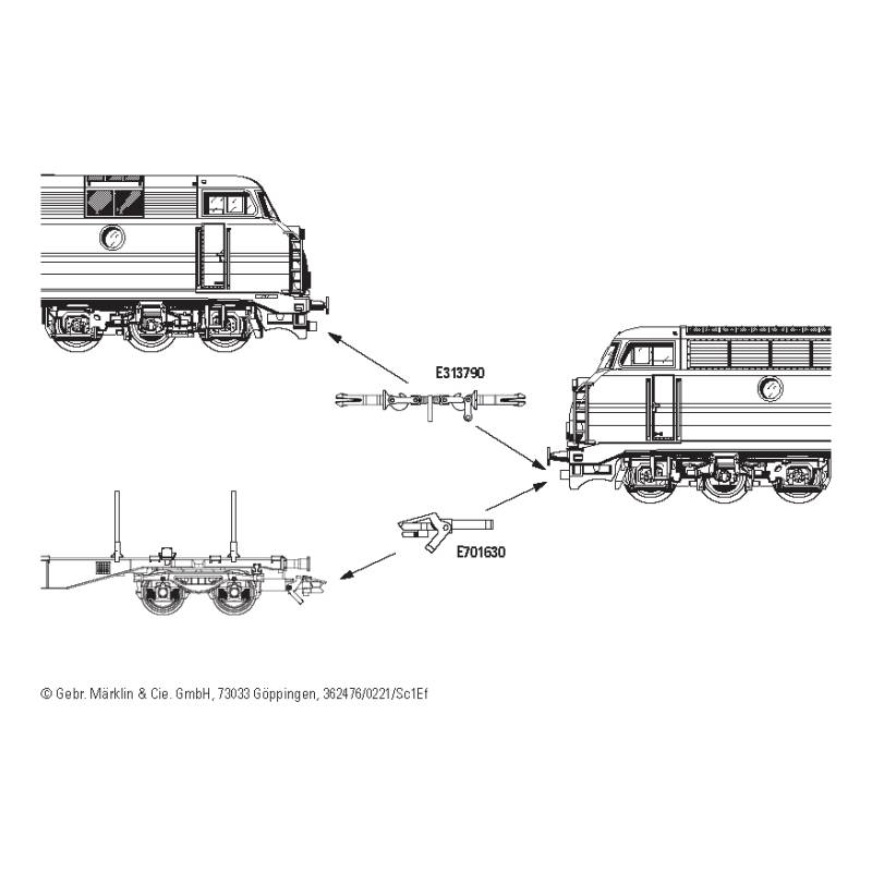 Marklin E313790 - Prototype Coupler (10 pcs.)