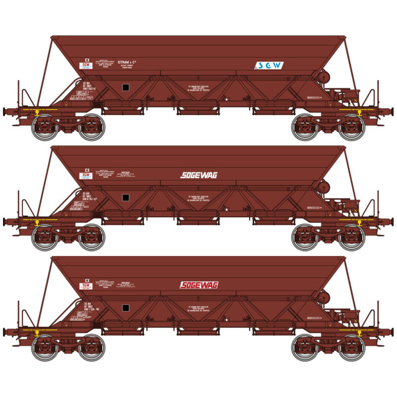 REE NW-270 - Set de 3 Trémies EX SGW « SOGEWAG », SNCF Ep.V