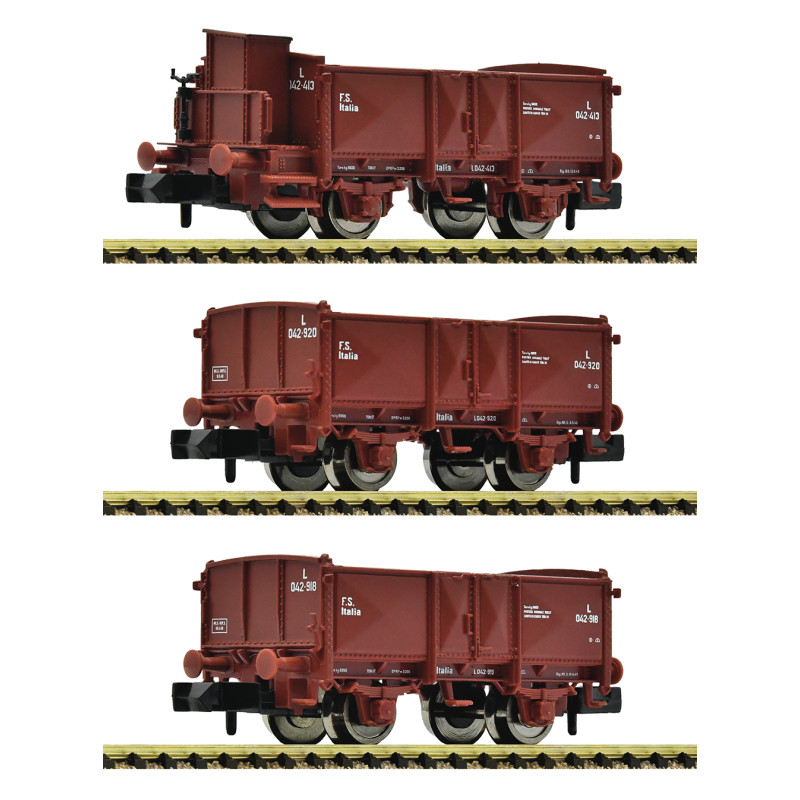 Fleischmann 6660034 - Coffret de 3 pièces: Wagons de marchandises ouverts, FS