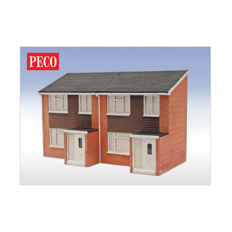 Peco LK-212 - OO/HO Façades de maisons jumelées des années 1960