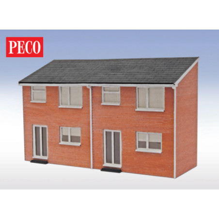 Peco LK-213 - OO/HO 1960er Doppelhaushälfte Rückseiten