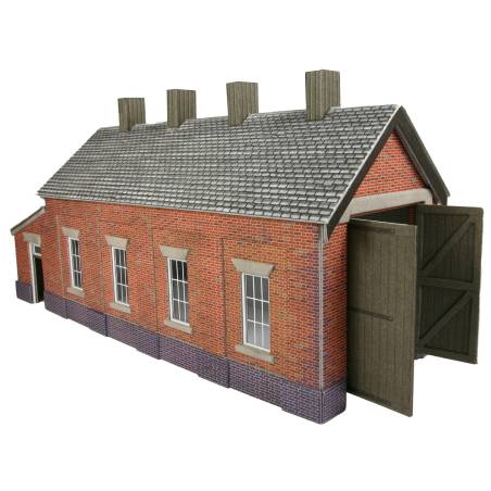 Metcale PO331 - 00/H0 Scale  Red Brick Single Track Engine Shed
