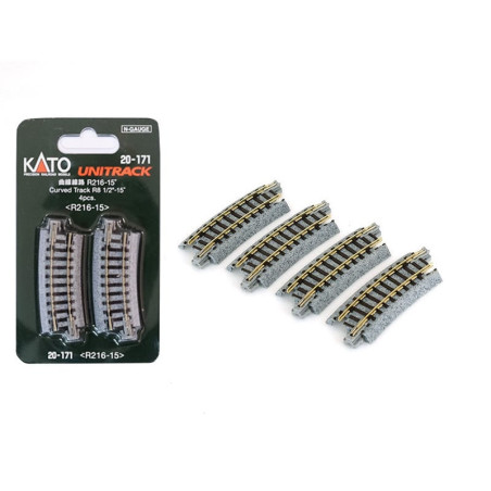 Kato 20-171 - N - 4 courbes R216 15° - Unitrack