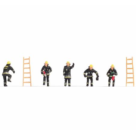 Noch 15021 - Pompiers (vêtements de sécurité noirs) - HO 1/87