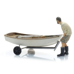 Artitec  387.582 - Segelboot Optimist + Anhänger + Figur H0