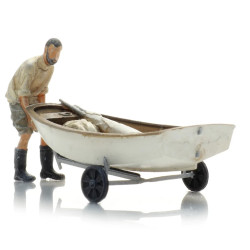 Artitec  387.582 - Segelboot Optimist + Anhänger + Figur H0