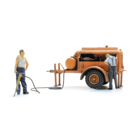 Artitec 387.611 - Remorque compresseur avec marteau-piqueur + 2 figurines