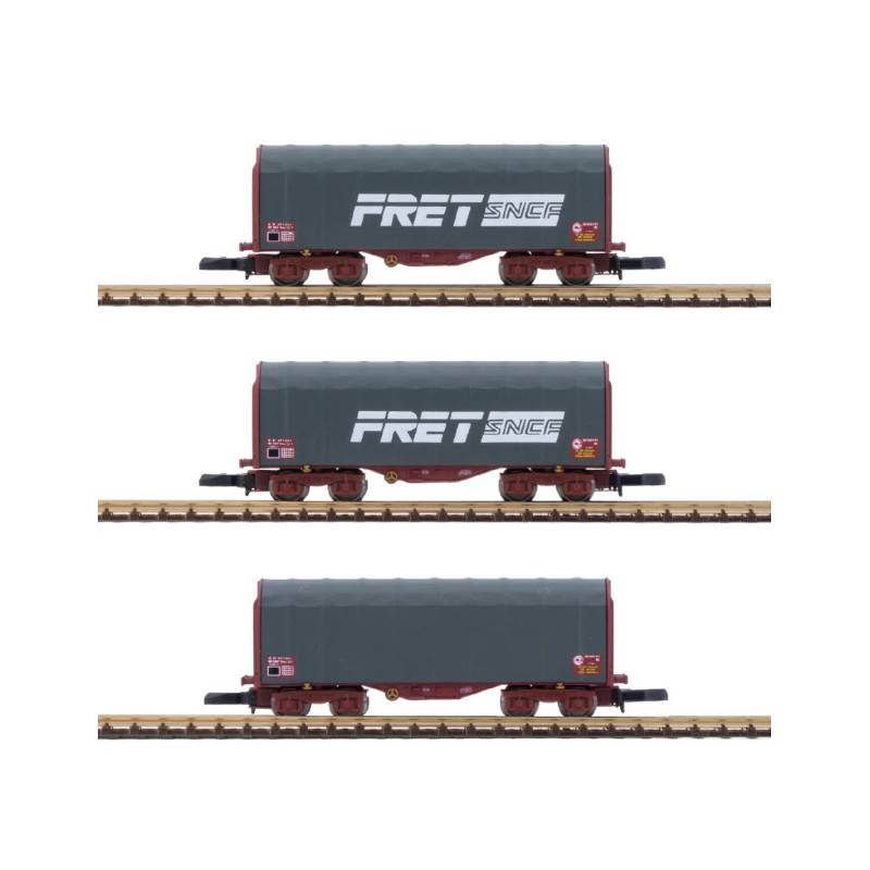 AZAR MODELS W03-FRP - Wagon court bâché - FRET SNCF - époque IV-V - x3