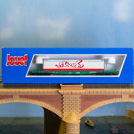 Jouef 666800 - Wagon plat à bogies multifret SNCF  caisse La Flèche  - Occasion - neuve