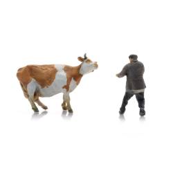 Artitec 5220014 - Agriculteur avec une vache têtue 1x