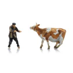 Artitec 5220014 - Agriculteur avec une vache têtue 1x