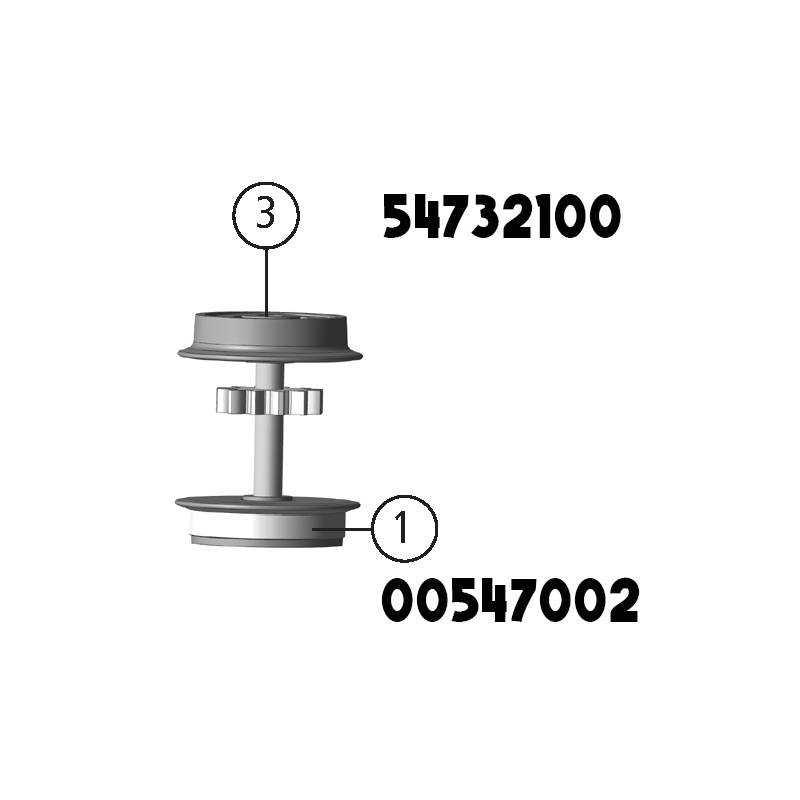fleischmann 54732100 - Radsatz m. Zahnrad m. Haftring