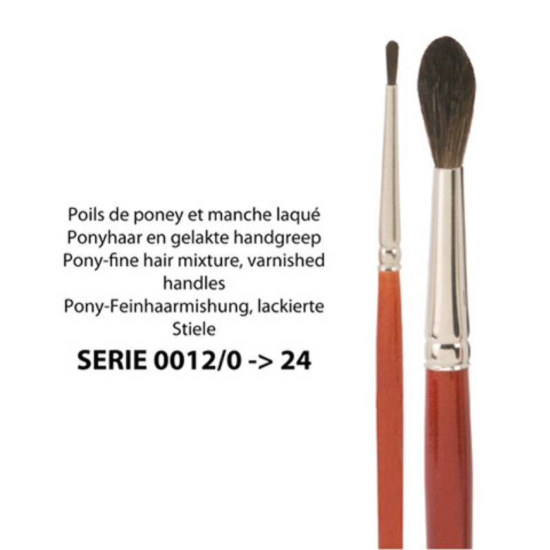 Kolibri 0012 - Pinceaux en poils de poney et manche laqué