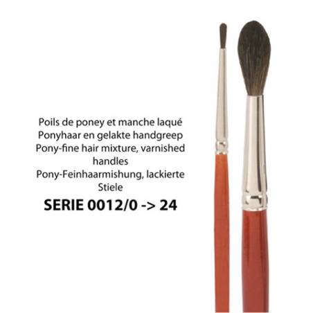 Kolibri 0012 - Pinceaux en poils de poney et manche laqué
