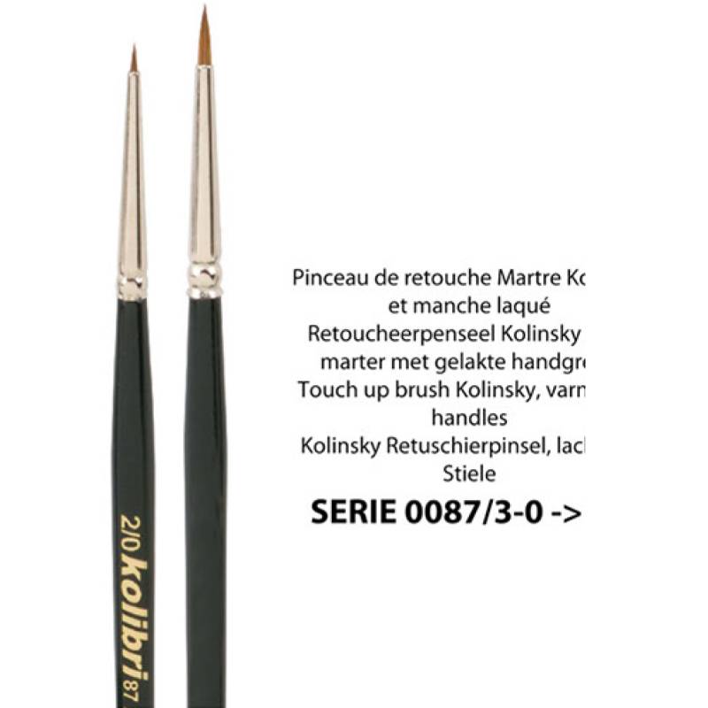 Kolibri 0087 - Short-hair Kolinsky Red Sable brushes with lacquered handles