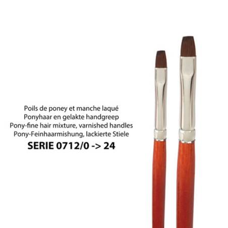 Kolibri 0712 - Flat brush made of pony hair with a lacquered handle