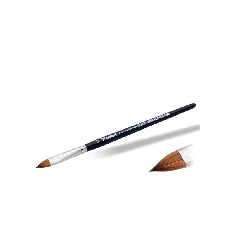 Kolibri 1788 - Flat brushes in red sable hair, kolinsky style, with lacquered handle