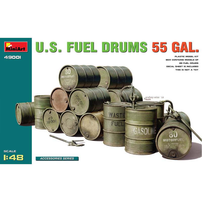 MiniArt  49001 -  Fûts de carburant américains de 55 gallons à l'échelle 1:48