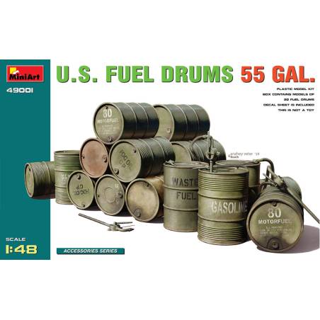 MiniArt  49001 -  Fûts de carburant américains de 55 gallons à l'échelle 1:48