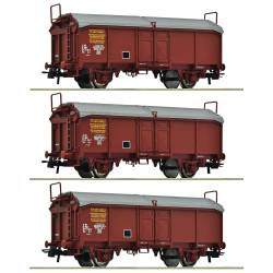 Roco 6600173 - Coffret de 3 wagons à toit coulissant, SNCF
