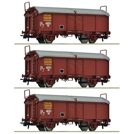 Roco 6600173 - 3 piece set: Sliding roof wagons, SNCF