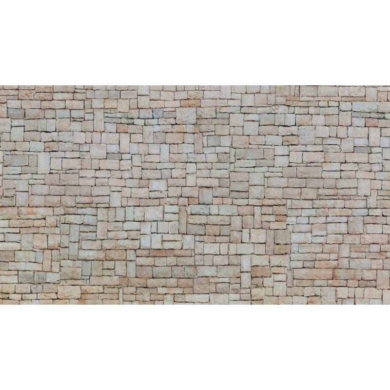 Noch 56642 - 3D Cardboard Sheet „Lime Stone Wall“, beige - H0