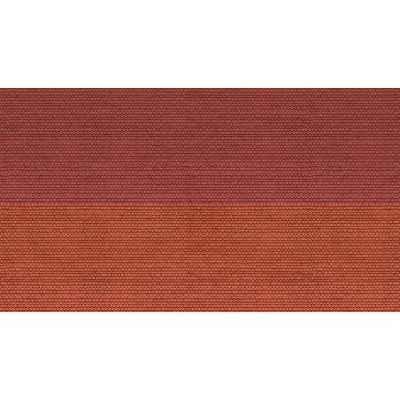 Noch 56670 - 3D-Kartonplatte „Einfarbige Fliese“, rot - N