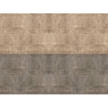 Noch 56971 - 3D-Kartonplatte “Einfarbige Fliese“, grau - N