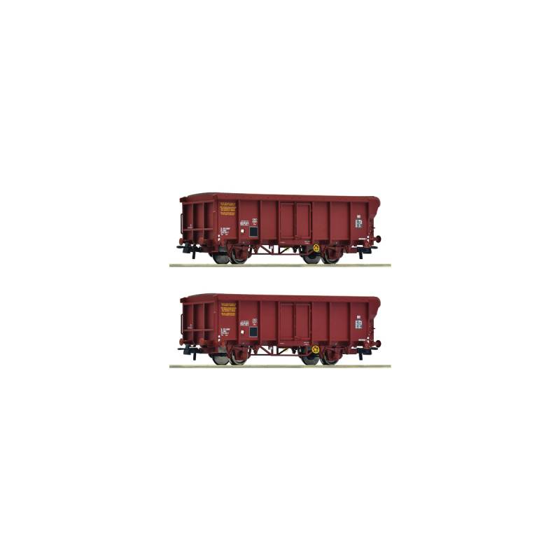 Roco 6600251 - Coffret de 2 wagons à toit roulant, SNCF