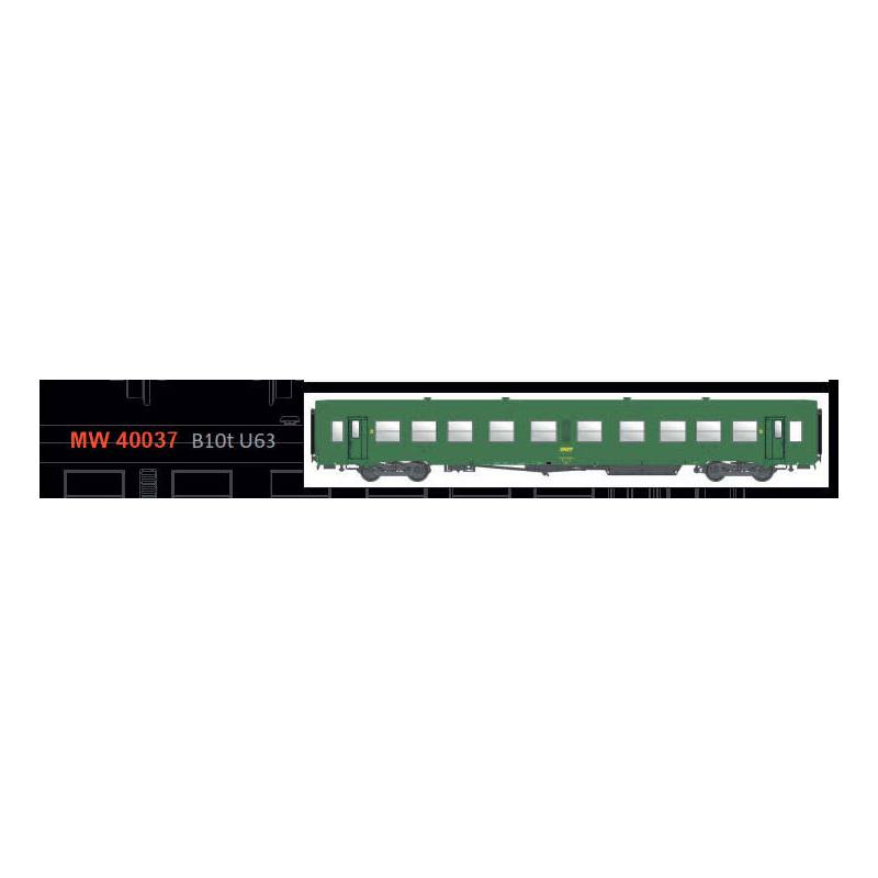 Models World 40037 - USI longue B10t U63, bogie Y24, verte toit vert, ep.IVa SNCF