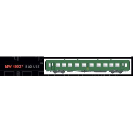 Models World 40037 - USI longue B10t U63, bogie Y24, verte toit vert, ep.IVa SNCF