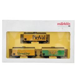 Marklin 844211 - Coffret  trois wagons de transport d'eaux minérales françaises - Occasion - neuve