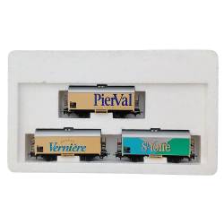 Marklin 844211 - Coffret  trois wagons de transport d'eaux minérales françaises - Occasion - neuve