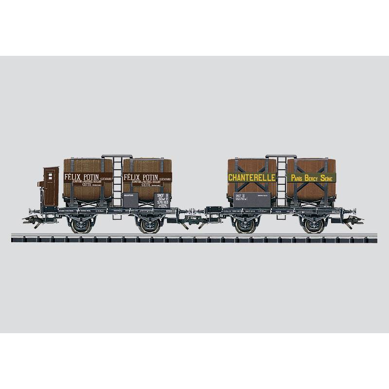 Marklin 46761 - 2 wagons-tonneaux des sociétés Chanterelle et Félix Potin - Occasion - neuve