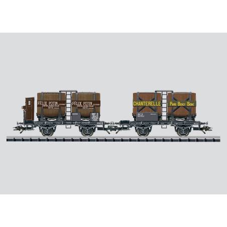 Marklin 46761 - 2 wagons-tonneaux des sociétés Chanterelle et Félix Potin - Occasion - neuve