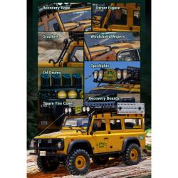 FMS11045RS-YL-SP - 1/10 Land Rover Defender 110 FCX10 Scaler ARTR kit (RS) - Yellow