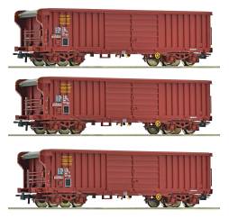 Roco 6600285 - Coffret de 3 wagons : wagon à toit roulant, SNCF