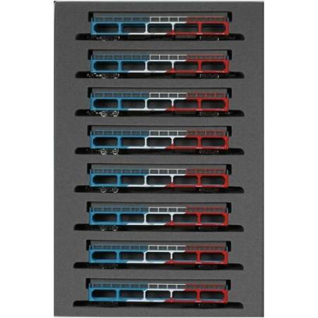 10-1603 - N - Coffret de 8 wagons porte-autos Ku 5000