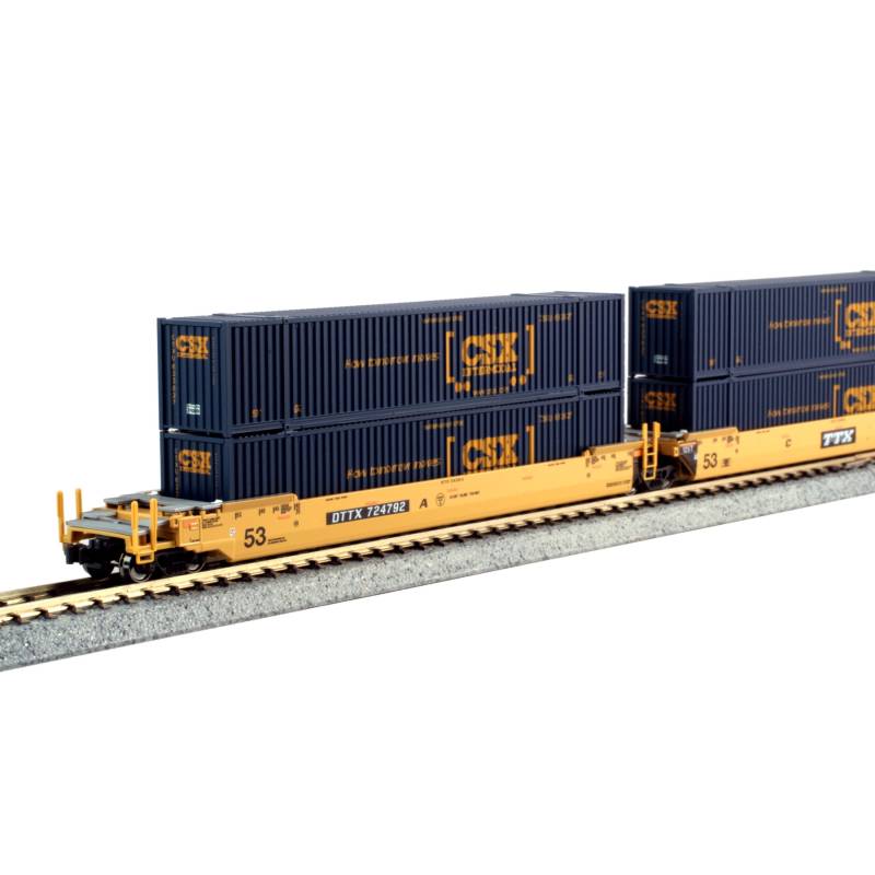 106-6175 - N - N Gunderson MAXI-IV TTX "Old Logo" - 3 wagons avec 6 conteneurs