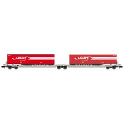NW186 – Twin car Sdggmrs AAE Hupac Intermodal + 2 remorques LAHAYE – Ep.V-VI