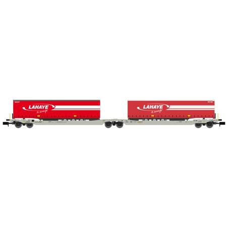 NW186 – Twin car Sdggmrs AAE Hupac Intermodal + 2 remorques LAHAYE – Ep.V-VI