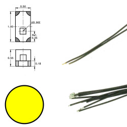 DR60091 - LEDs jaunes avec fils - 5X