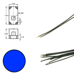 DR60094 - LEDs bleues avec fils - 5X