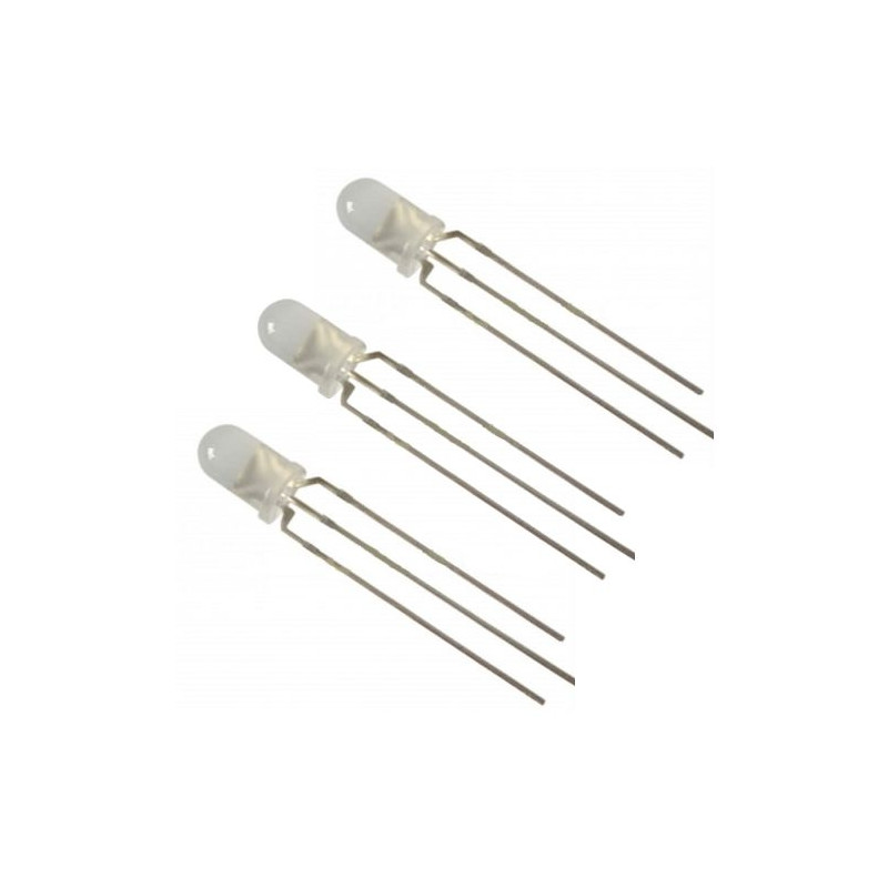 DR60083 - LEDs bicolores rouges vertes 3 mm - 10X