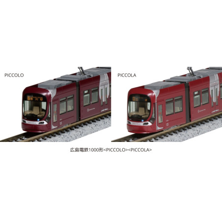 10-1604 - N - Rame Hiroden 1000 LRT 2-Car Set "PICCOLO"& "PICCOLA"